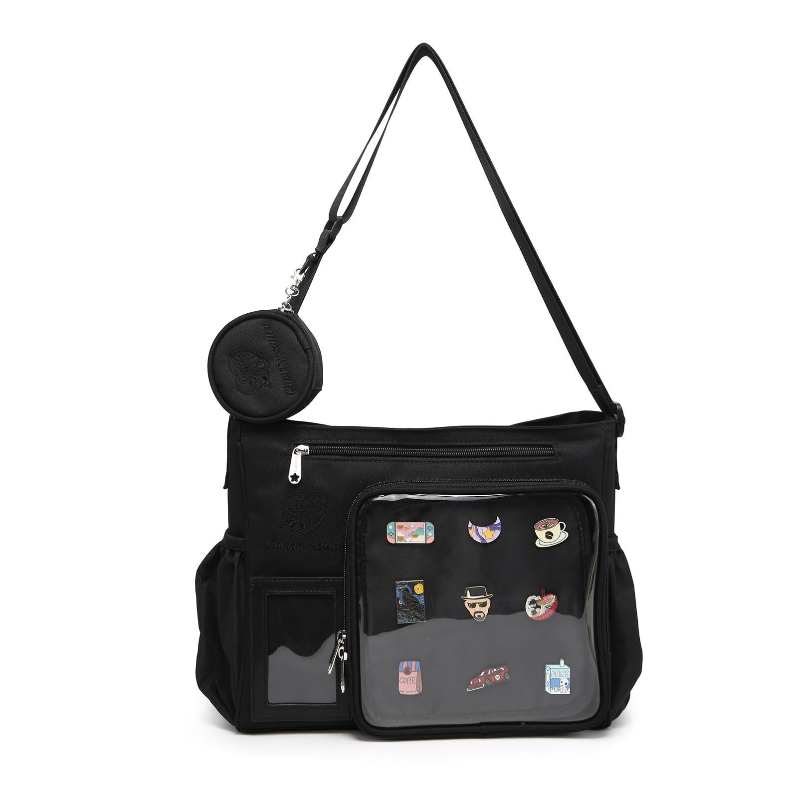 9675 Ita Bag Kawaii Canvas Pin Display Purse Crossbody Shoulder Bag
